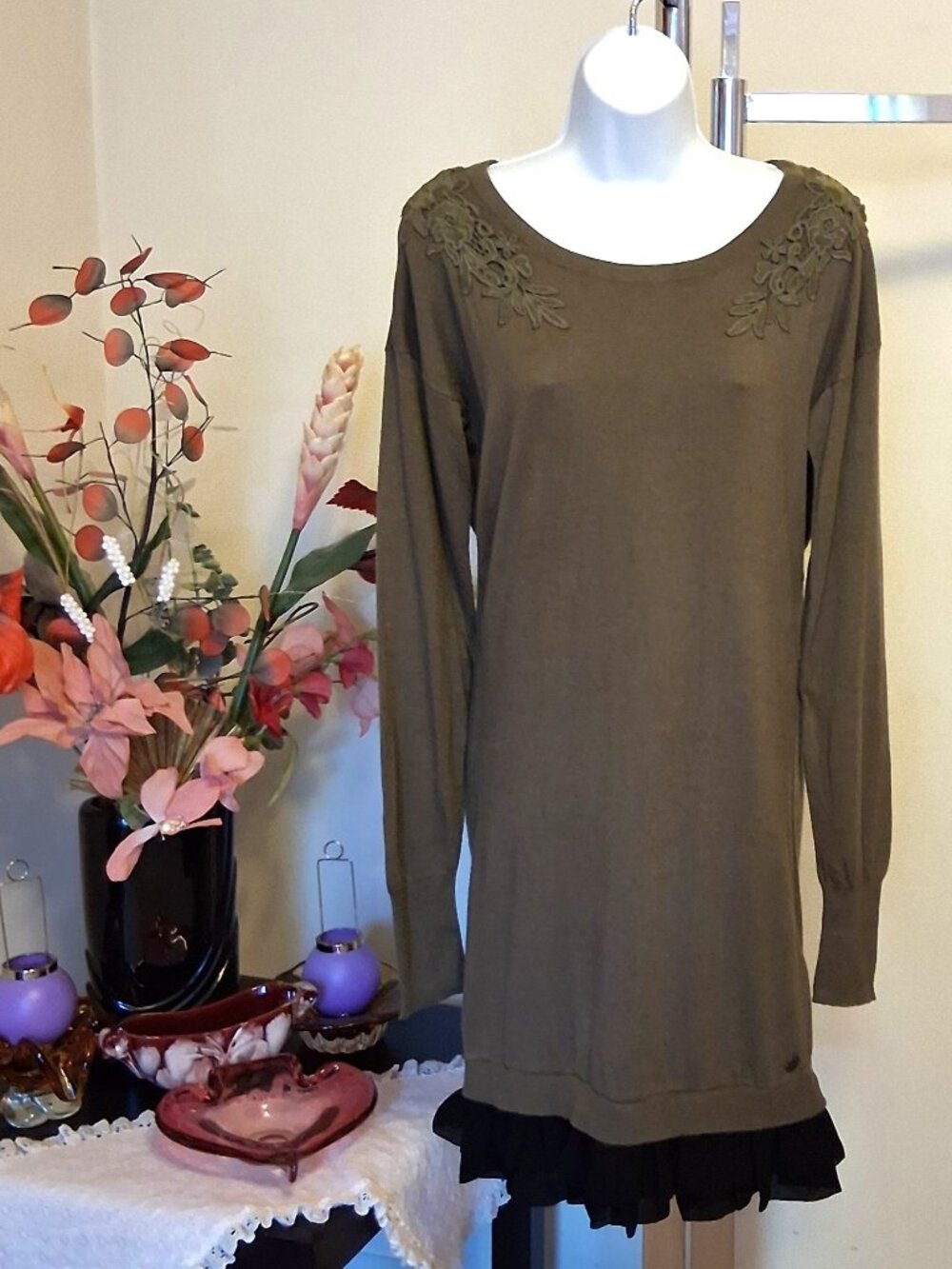 DEPT Premium Quality Knit Cardigan Sweater Midi Dress Long Sleeve Knitwear M